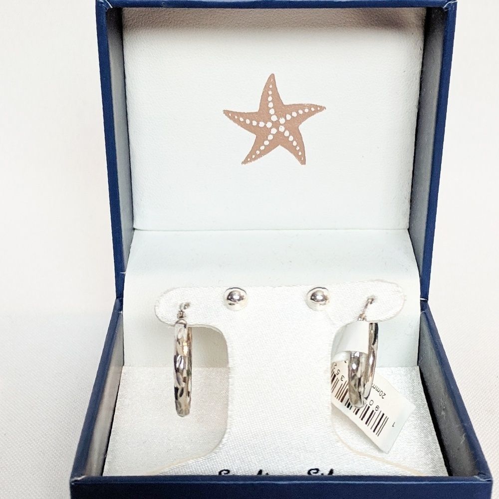Sterling Silver 20mm Hoop Earrings & Studs